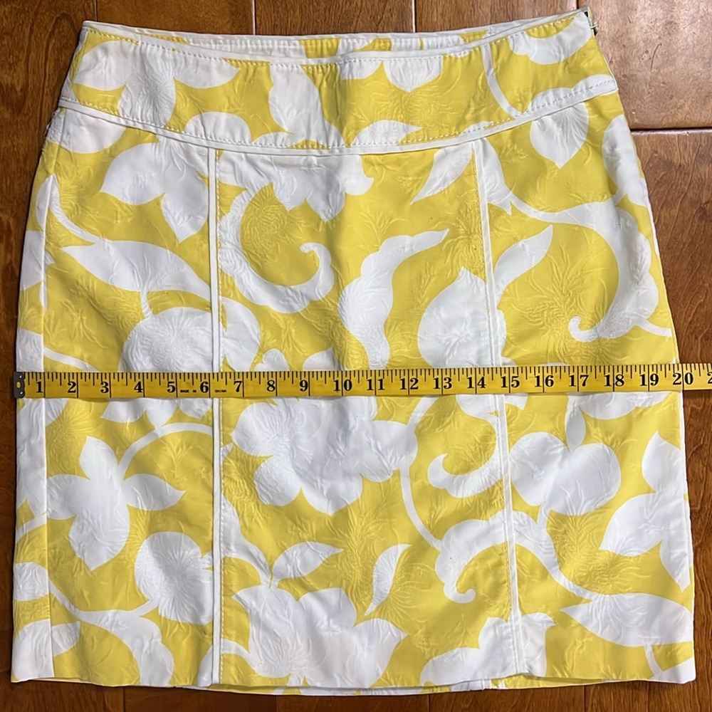 Ann Taylor Floral Mini Pencil Skirt Size 6 Yellow White Cottagecore Fairy Spring - Picture 7 of 12
